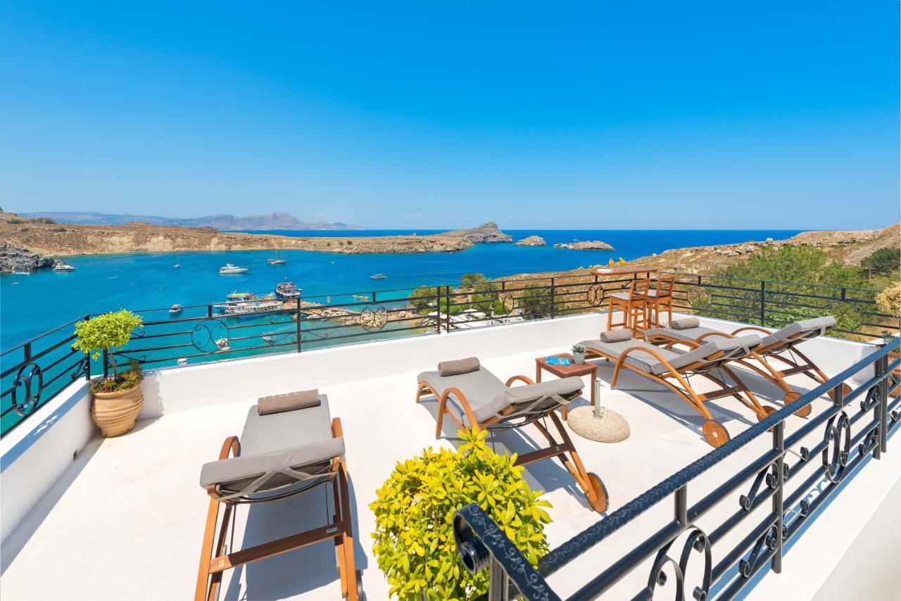 Lindos Shore Boutique Villa With Sea View Bagian luar foto